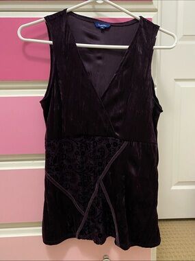 Purple velvet floral flower reitmans whimsygoth tank top